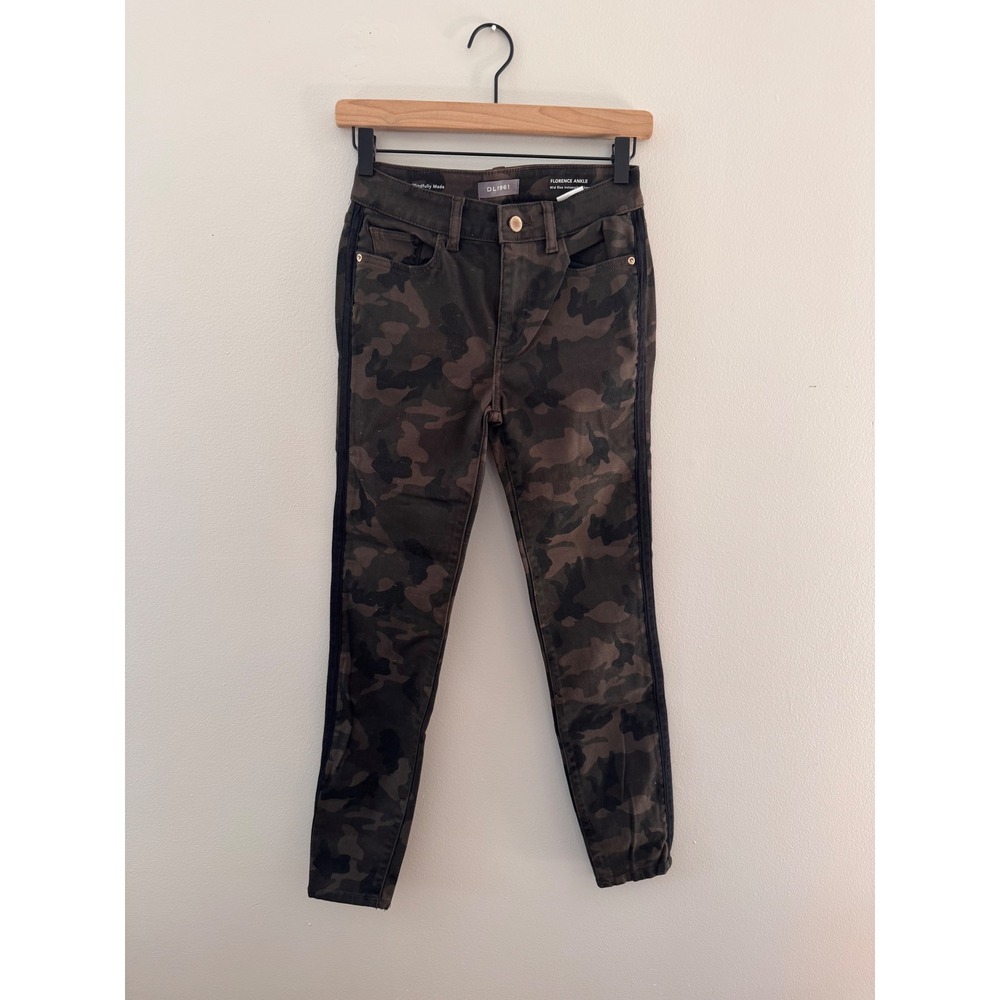 DL1961 Florence Ankle Camo Skinny Jeans Fort Greene Mid Rise Instasculpt 25